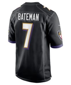 Alternative view of Rashod Bateman Baltimore Ravens Nike Game Player Jersey - Black