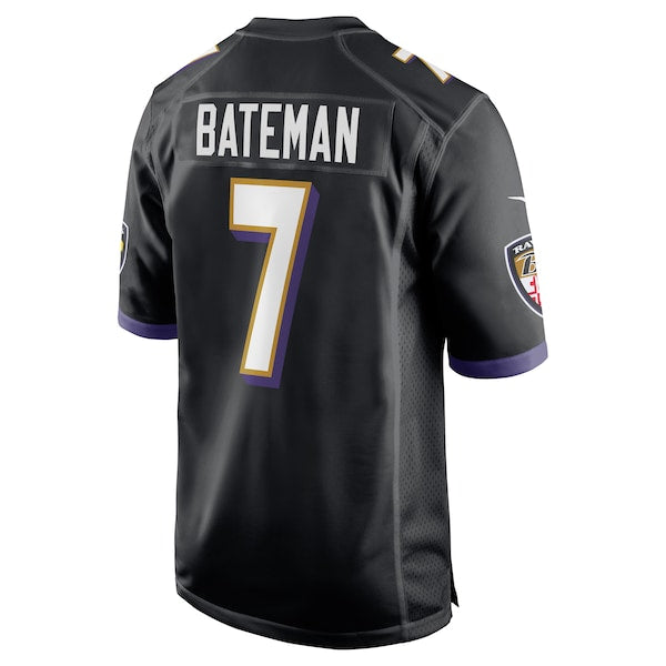 Rashod Bateman Baltimore Ravens Nike Game Player Jersey - Black - Image 2