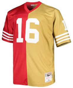 Alternative view of Joe Montana San Francisco 49ers Big & Tall Split Legacy Retired Player Replica Jersey - Scarlet/Gold
