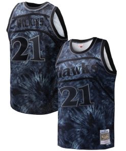 Dominique Wilkins Atlanta Hawks Hardwood Classics 1986/87 Tie-Dye Swingman Jersey - Black