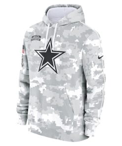 Alternative view of Dallas Cowboys Nike 2024 Salute to Service Club Fleece Pullover Hoodie - Arctic Camo