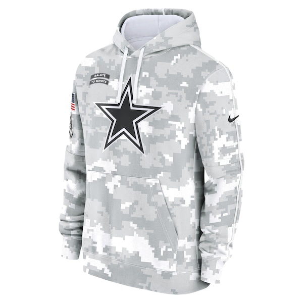 Dallas Cowboys Nike 2024 Salute to Service Club Fleece Pullover Hoodie - Arctic Camo - Image 2