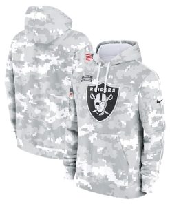 Las Vegas Raiders Nike 2024 Salute to Service Club Fleece Pullover Hoodie - Arctic Camo