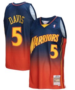 Baron Davis Golden State Warriors 2006/07 Hardwood Classics Fadeaway Swingman Player Jersey - Navy/Orange