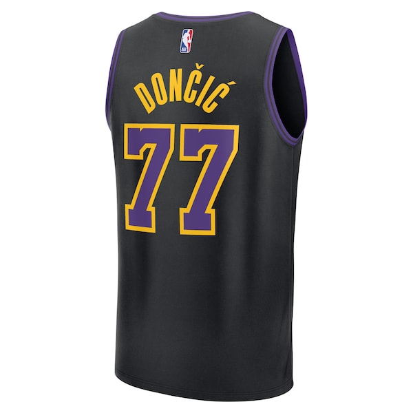 Luka Don?i? Los Angeles Lakers Youth 2025/26 City Edition Fast Break Jersey - Black - Image 3