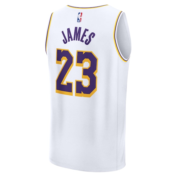LeBron James Los Angeles Lakers Youth Fast Break Replica Player Jersey - Association Edition - White - Image 3
