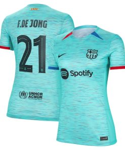 Frenkie de Jong Barcelona Nike Women's 2023/24 Third Replica Jersey - Aqua