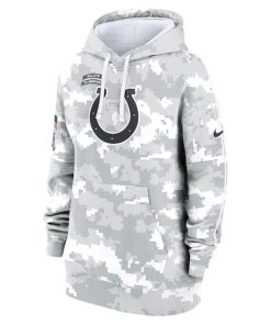 Alternative view of Indianapolis Colts Nike Women's 2024 Salute To Service Club Fleece Pullover Hoodie - Arctic Camo