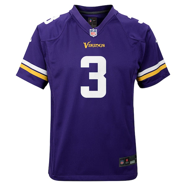Jordan Addison Minnesota Vikings Nike Youth Team Player Game Jersey - Purple - Image 2