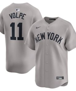 Alternative view of Anthony Volpe New York Yankees Nike Away Limited Player Jersey - Gray/White
