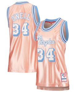 Shaquille O'Neal Los Angeles Lakers Women's 75th Anniversary Rose Gold 1996 Swingman Jersey - Pink