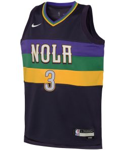 Alternative view of CJ McCollum New Orleans Pelicans Nike Youth Swingman Jersey - City Edition - Purple