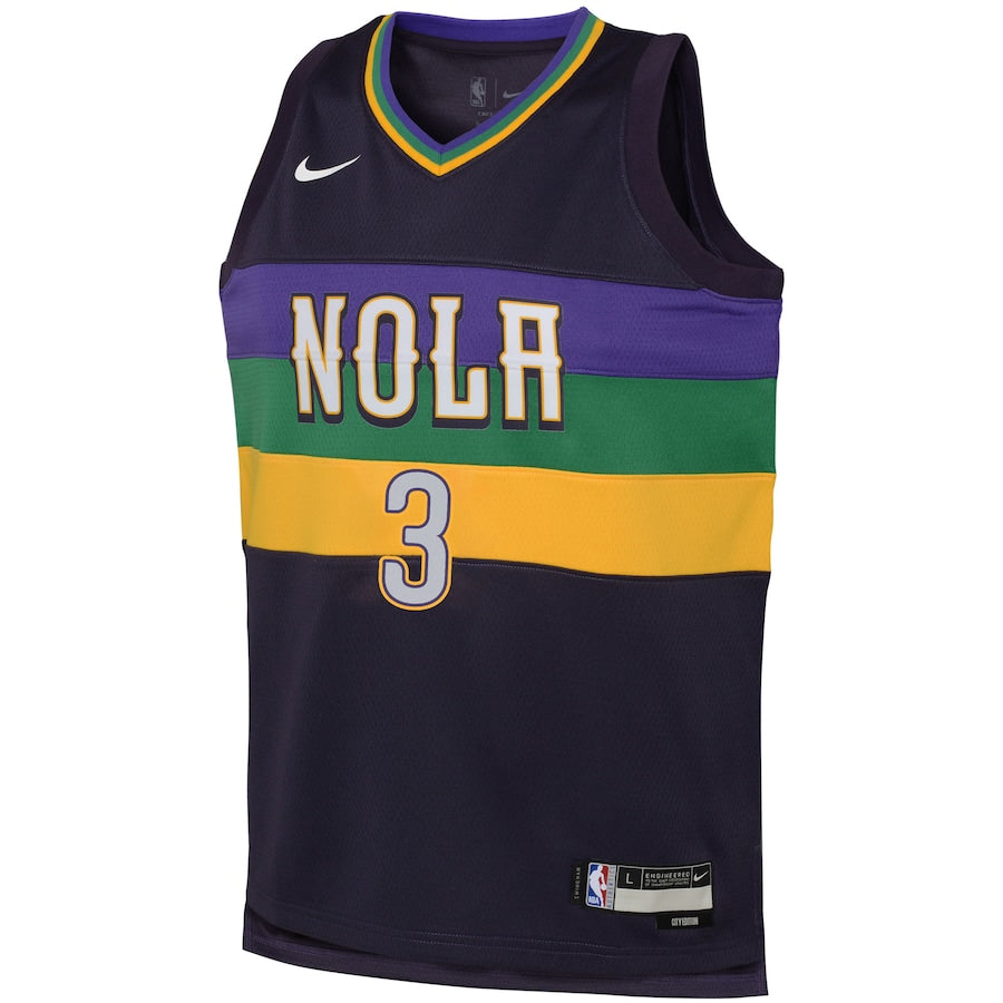 CJ McCollum New Orleans Pelicans Nike Youth Swingman Jersey - City Edition - Purple - Image 2