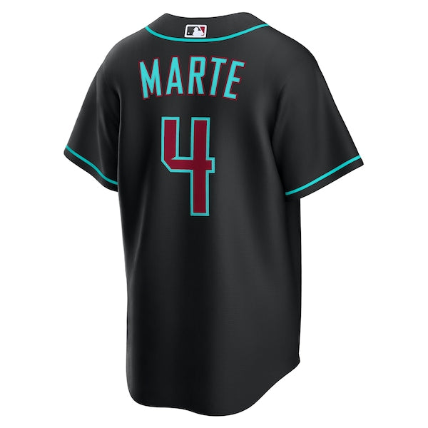 Ketel Marte Arizona Diamondbacks Nike Alternate Replica Jersey - Black/Crimson - Image 3