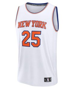 Alternative view of Mikal Bridges New York Knicks  Fast Break Replica Player Jersey - Association Edition - White