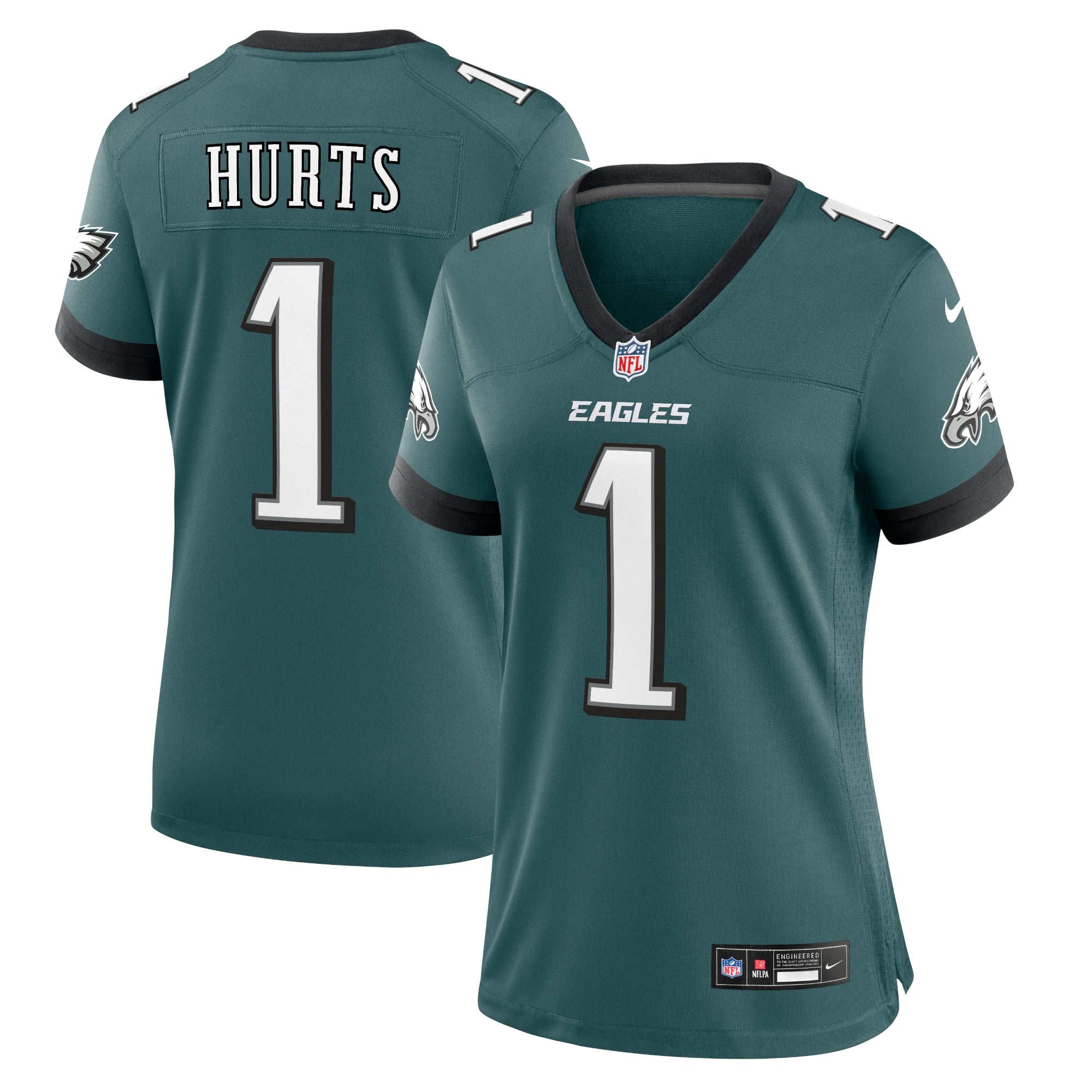 Jalen Hurts Philadelphia Eagles Women's Nike Game Jersey - White/Black/Green/Kelly Green - Image 7