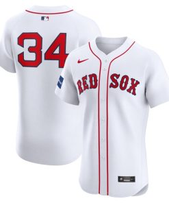 David Ortiz Boston Red Sox Nike Home Elite Sponsor Patch Player Jersey - White