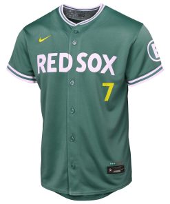 Alternative view of Masataka Yoshida Boston Red Sox Nike Youth 2025 City Connect Limited Player Jersey - Green