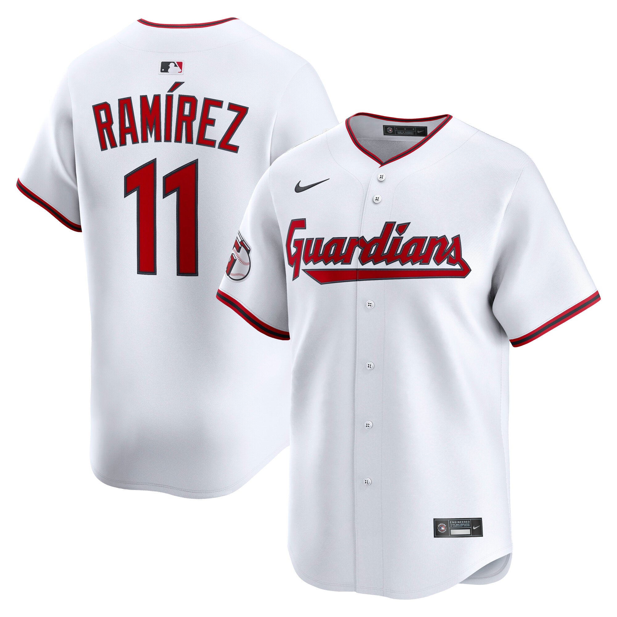 Jose Ramirez Cleveland Guardians Nike Alternate Limited Jersey - Red/White - Image 5