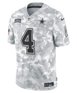 Alternative view of Dak Prescott Dallas Cowboys Nike 2024 Salute to Service Limited Jersey - Arctic Camo