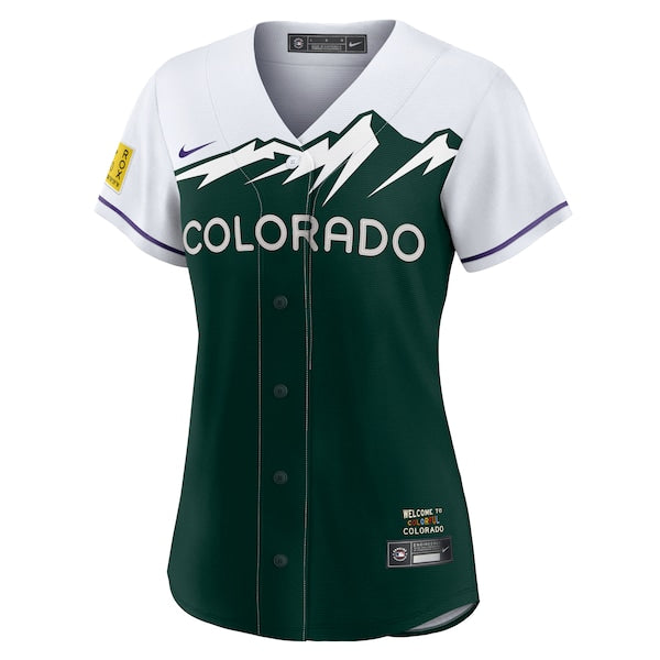 Colorado Rockies Nike Women's City Connect Replica Team Jersey - White/Forest Green - Image 2