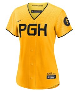Alternative view of Pittsburgh Pirates Nike Women's 2023 City Connect Replica Jersey - Gold
