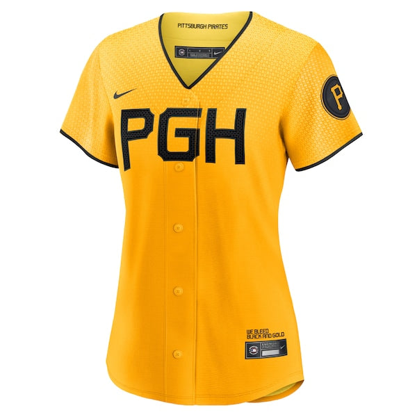 Pittsburgh Pirates Nike Women's 2023 City Connect Replica Jersey - Gold - Image 2