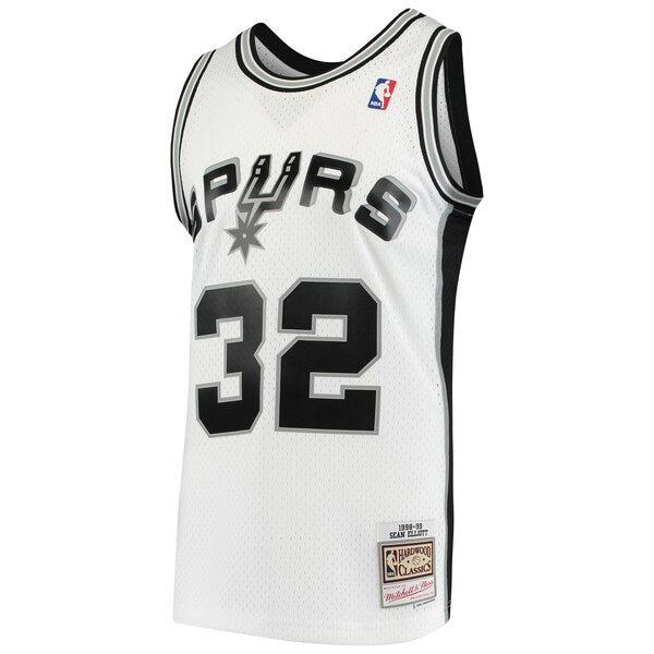 Sean Elliott San Antonio Spurs 1998/99 Hardwood Classics Swingman Jersey - White - Image 2