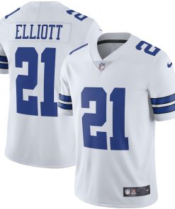 Alternative view of Ezekiel Elliott Dallas Cowboys Nike Vapor Limited Player Jersey - White/Navy