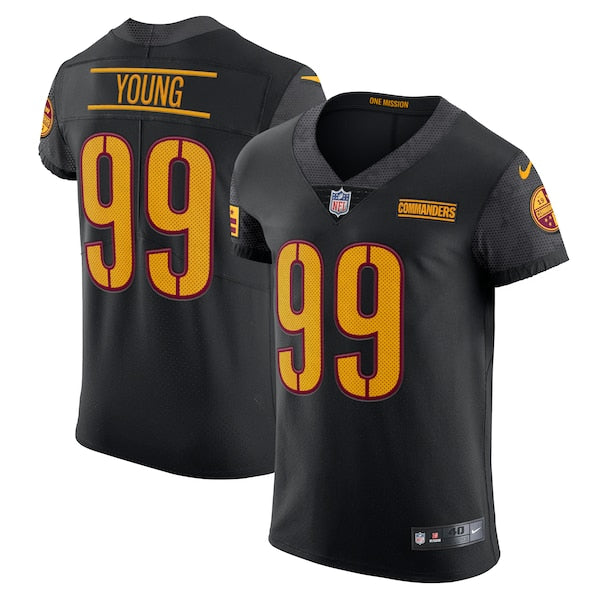 Chase Young Washington Commanders Nike Alternate Vapor Elite Jersey - Black/Burgundy/White - Image 2