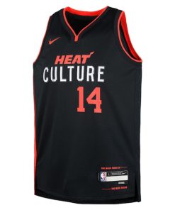 Alternative view of Tyler Herro Miami Heat Nike Youth  Swingman Replica Jersey - City Edition - Black