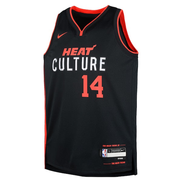 Tyler Herro Miami Heat Nike Youth Swingman Replica Jersey - City Edition - Black - Image 2