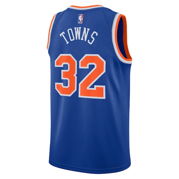 Karl-Anthony Towns New York Knicks Nike Unisex Swingman Jersey - Icon Edition - Blue - Image 3