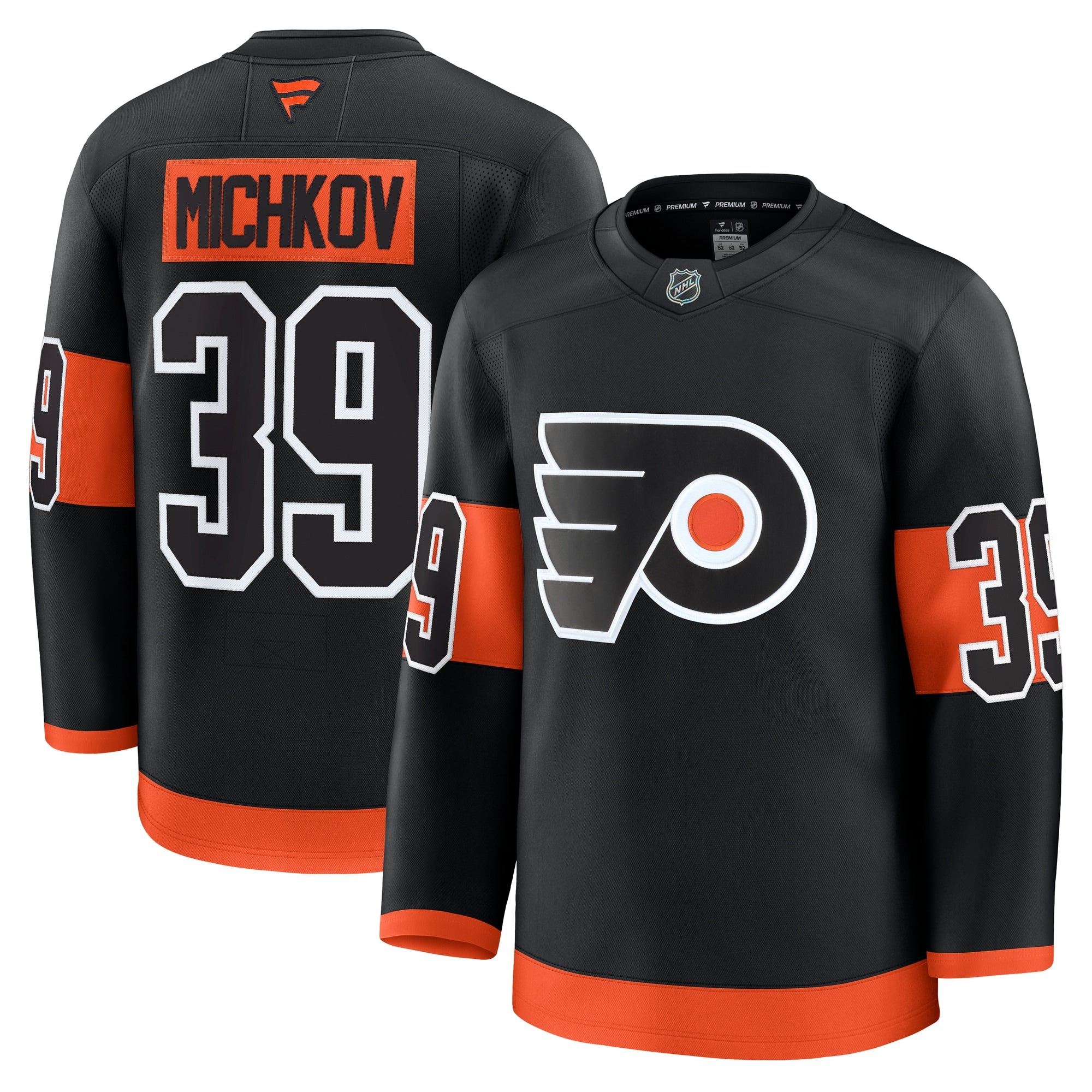 Matvei Michkov Philadelphia Flyers Home Premium Jersey - Orange/Black - Image 8
