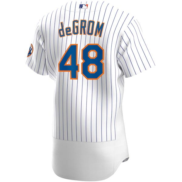 Jacob deGrom New York Mets Nike Home Authentic Player Jersey - White/Royal - Image 4