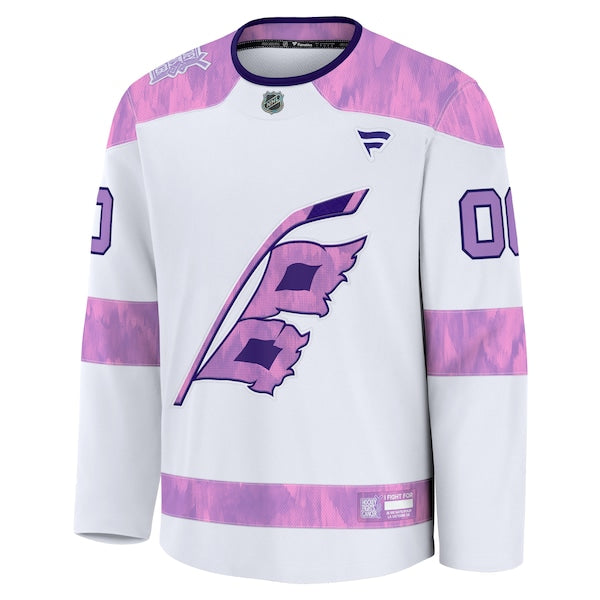 Carolina Hurricanes 2024 Hockey Fights Cancer Custom Practice Jersey - White - Image 2