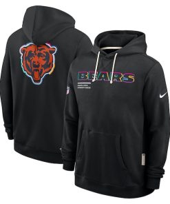Chicago Bears Nike Tall 2025 NFL Crucial Catch Sideline Standard Issue Dri-FIT Hoodie - Black