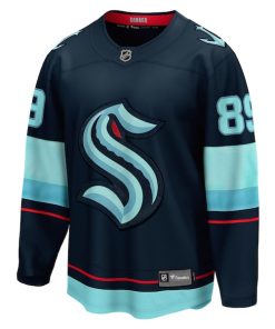 Alternative view of Frederick Gaudreau Seattle Kraken  Home Breakaway Jersey - Deep Sea Blue