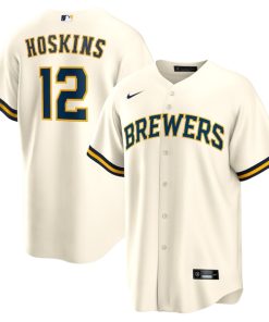 Rhys Hoskins Milwaukee Brewers Nike Home Replica Player Jersey - Cream