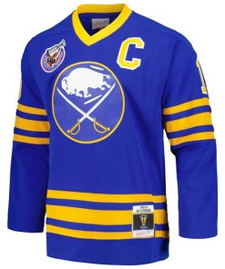 Alternative view of Pat LaFontaine Buffalo Sabres Captain Patch 1992/93 Blue Line Player Jersey - Royal