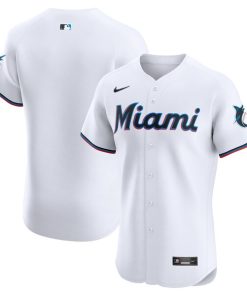 Miami Marlins Nike Home Elite Jersey - White
