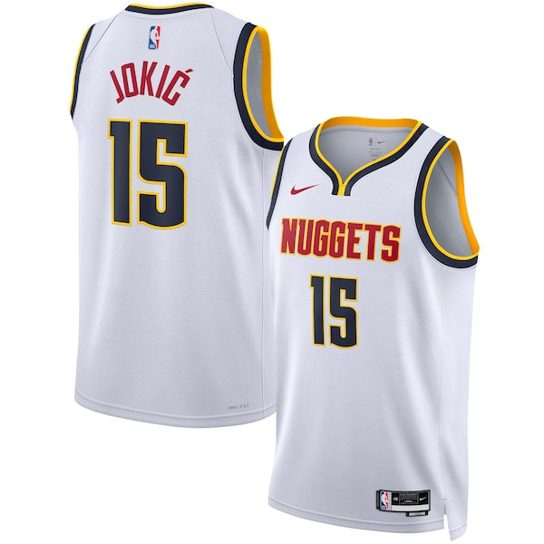 Nikola Jokic Denver Nuggets Nike Unisex Swingman Jersey - Association Edition - White/Navy - Image 2