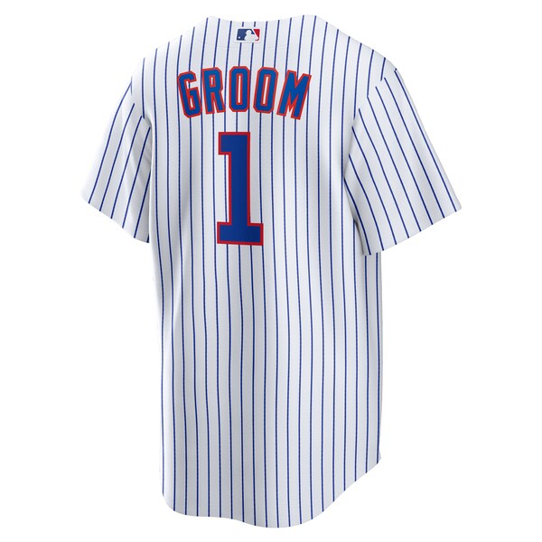 Chicago Cubs Nike #1 Groom Home Replica Jersey - White - Image 3