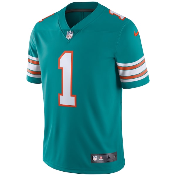 Tua Tagovailoa Miami Dolphins Nike Alternate Vapor Limited Jersey - Aqua/White - Image 3