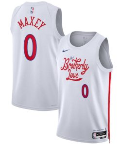Tyrese Maxey Philadelphia 76ers Nike Unisex 2022/23 Swingman Jersey - City Edition - White