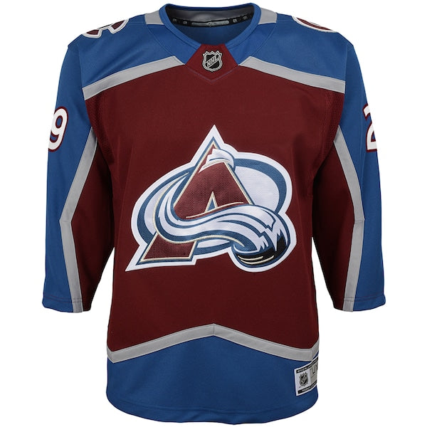 Nathan MacKinnon Colorado Avalanche Preschool Premier Player Jersey - Burgundy/Navy - Image 2