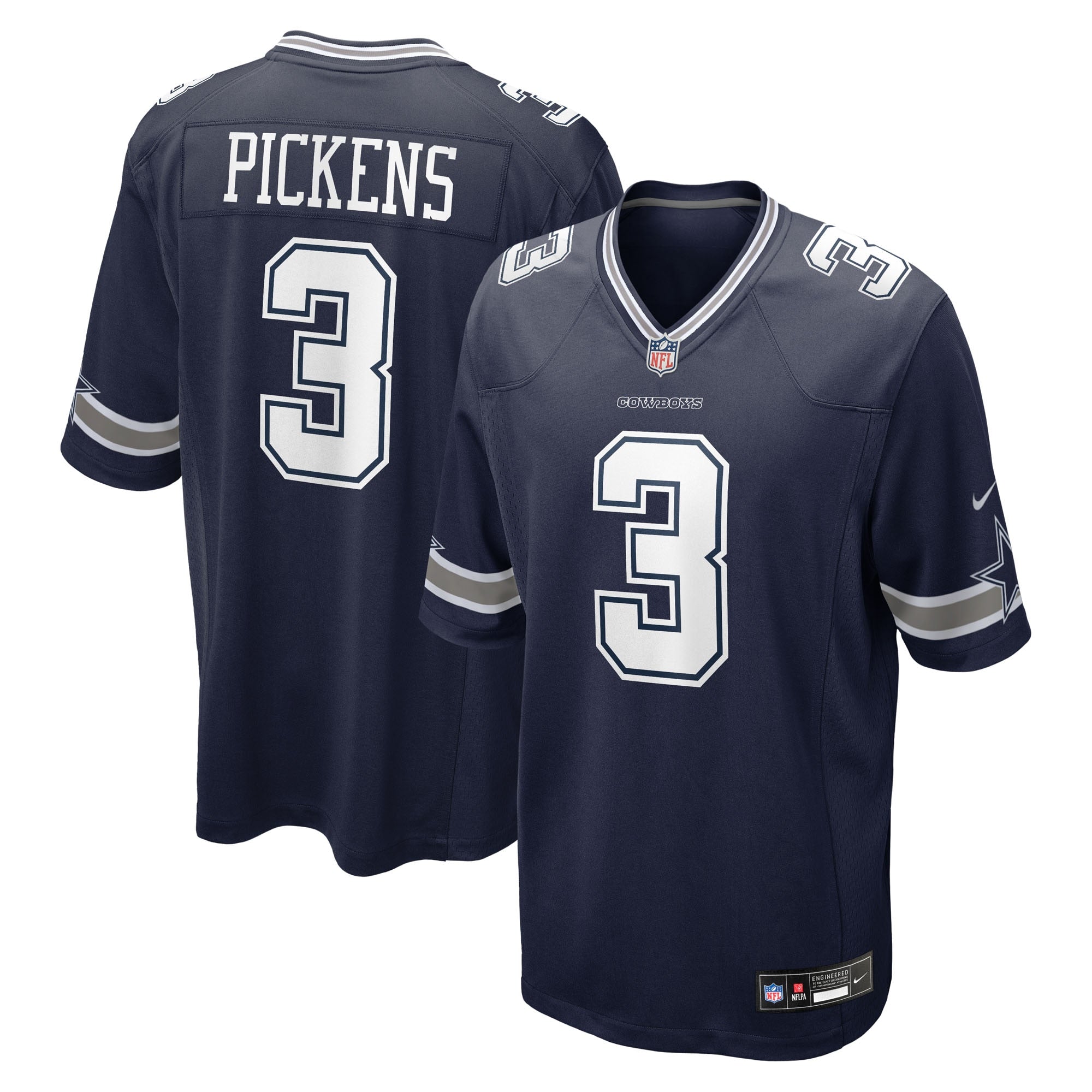 George Pickens Dallas Cowboys Nike Game Jersey - White/Navy - Image 4