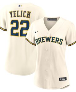 Christian Yelich Milwaukee Brewers Nike Women's Home Replica Player Jersey - Cream
