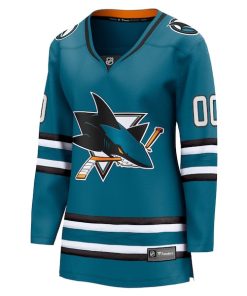 Alternative view of San Jose Sharks  Women's Home Breakaway Custom Jersey - Teal