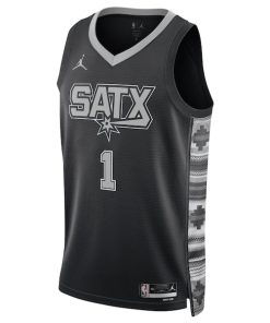 Alternative view of Victor Wembanyama San Antonio Spurs Jordan Brand Unisex Swingman Jersey - Statement Edition - Black